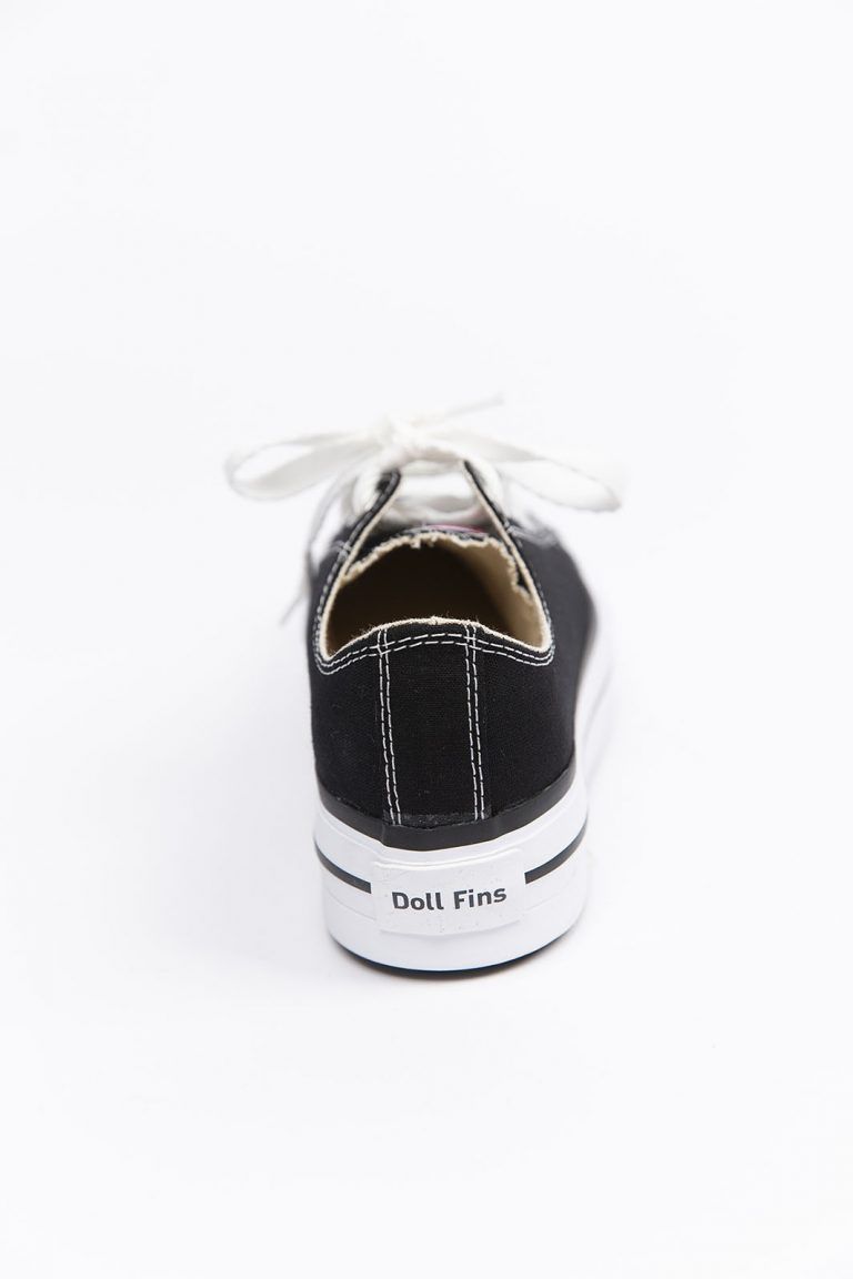 zapatillas de lona negra base alta Dollfins 05
